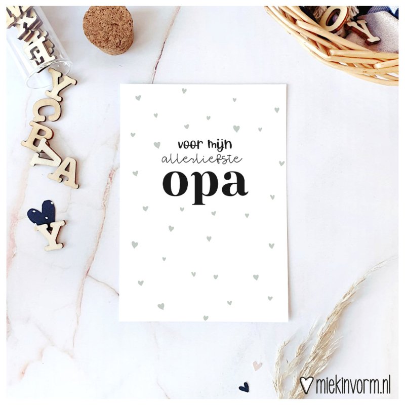 Kaart Liefste Opa | Miekinvorm - woongeluk4you
