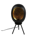 Tafellamp Candle Egg op Pootjes - Stijlvol Ontwerp in Zwart en Goud, Afmetingen: 25x14x53 cm. Gemaakt van Hoogwaardig Metaal. Perfecte Eyecatcher voor Jouw Kamer.