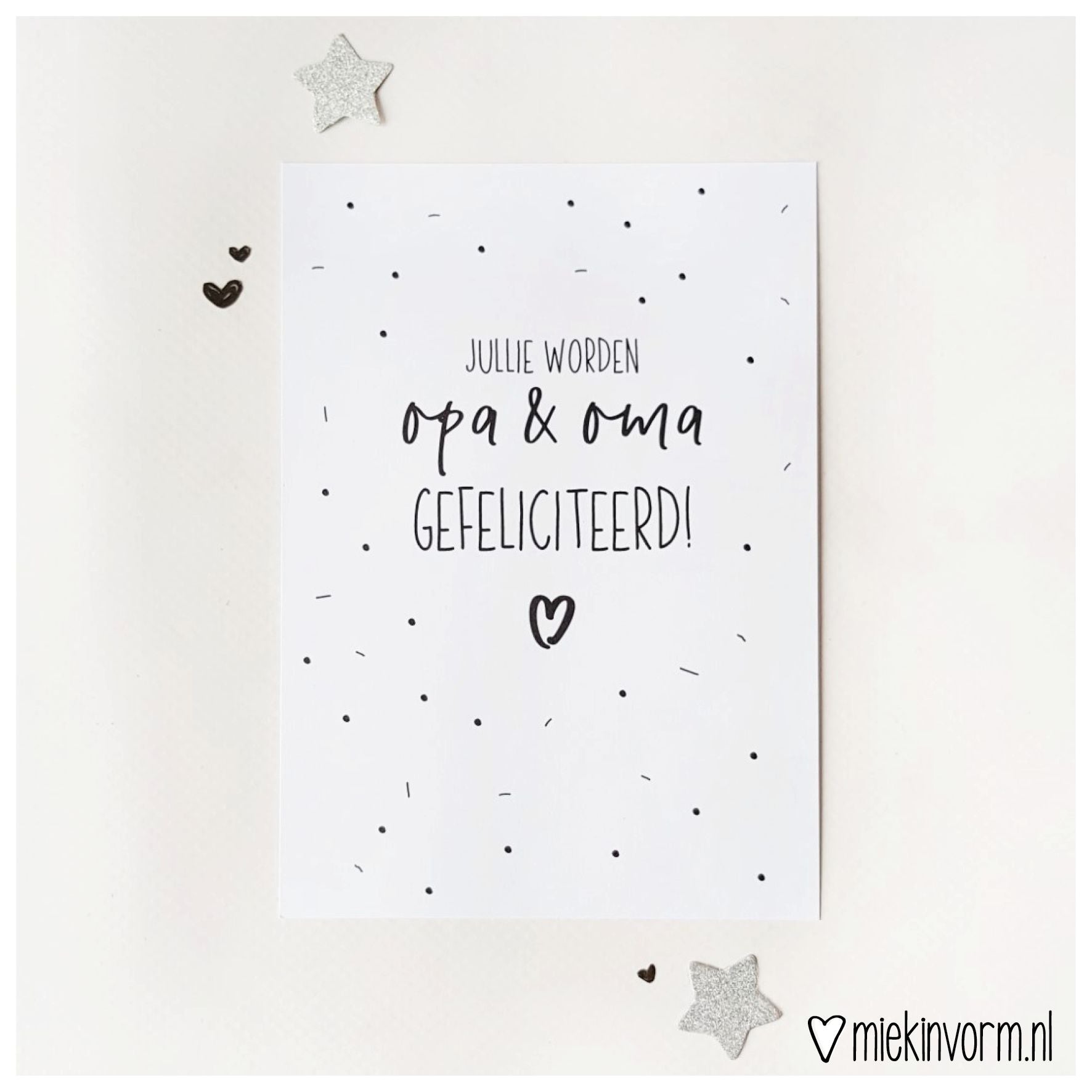 Kaart Jullie worden Opa & Oma Gefeliciteerd | Miekinvorm - woongeluk4you
