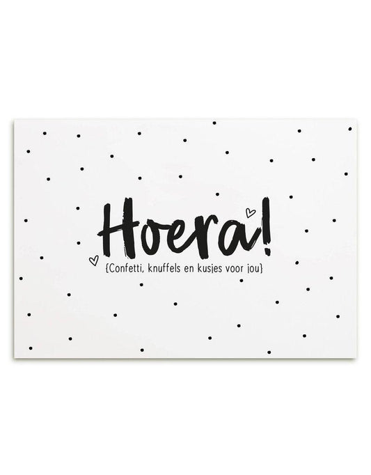 Kaart Hoera confetti knuffels & Kusjes voor jou | Zoedt - woongeluk4you